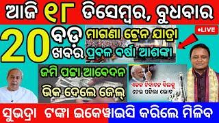 today morning News Odisha 18 December 2024 subhadra yojana online apply #odianews #livenews