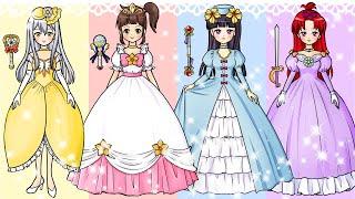Runa paper dolls Dress up wedding dress  hand made paper crafts animation costume