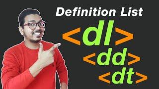 Definition list in HTML ( dd, dl, dt tag ) | HTML 5 tutorial for beginners in Hindi/Urdu