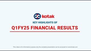 Key Highlights of Kotak Q1FY25 Results #KotakMahindraBank