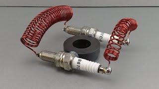 Free Energy Turn Spark Plug and Copper Wire Into Powerful 220V Electricity