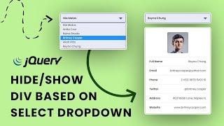 Show/Hide Div Based on Dropdown Selection Using HTML,CSS & JQUERY