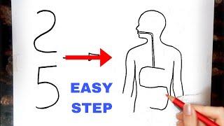 How to Draw Human Digestive system diagram class 10 // Class 10 Science Diagram