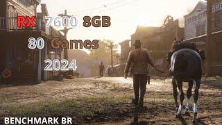 Benchmark I5 12400F+RX 7600 8GB: Teste Em 80 Games | 1080p | RX 7600 Teste De Desempenho Em 2024!!!