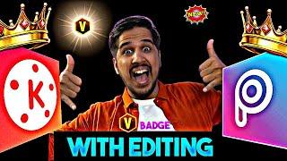 V Badge With Editing  Free Fire Tech How to edit v badge video Free Fire Tech