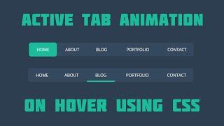 Animated Navigation Menu Bar using HTML CSS | Menu Hover Animation