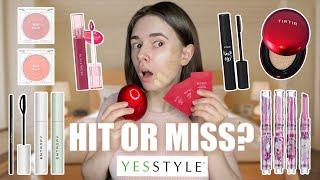 yesstyle kbeauty makeup haul & try onTIRTIR, ETUDE | worth the money?