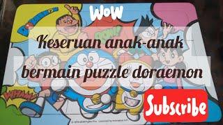 Menyusun Puzzle Doraemon di Rumah Bersama Adik #puzzle #game #doraemon #bermain #nogadget