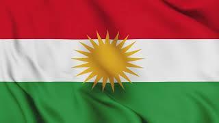 Kurdistan flag Waving Animation / 4k stock footage / 3-min loop