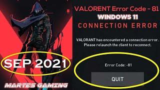 How to Fix Valorant Error VAN-81 | Valorant Error Code:-81 - [2021] | WINDOWS 11 error VAN-81