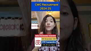 CWC Various Post Recruitment 2024|CWC New Vacancy 2024