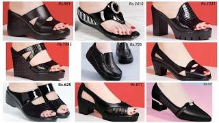 BLACK  COMFORTABLE STYLISH FOOTWEAR FOR WOMEN | BLACK SANDALS SHOES SLIPPERS