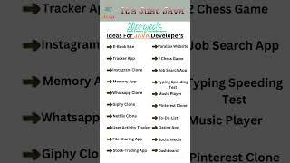 projects for Developers #education #shorts #programmer #java #programming #shorts #javafullstack