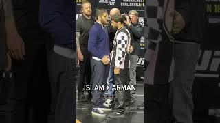 Islam Makhachev vs Arman Tsarukyan face off at #UFC311 press conference | MMA FIghting