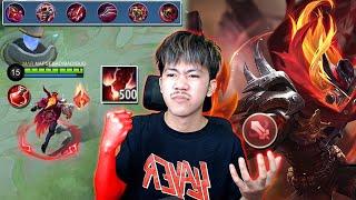 MAIN ALDOUS COWBOY PAKAI BUILD SEMUA MERAH AUTO TERBAKAR API AMARAH - Mobile legends