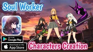 Soul Worker Academia  - Character Creation | All Class Preview MMORPG ( Android/Ios)