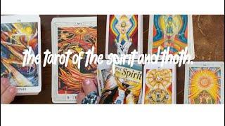 Side by Side Flip-through of the Tarot of the Spirit and Thoth.