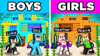 BOYS vs GIRLS UNDERWATER HOUSE Battle In Minecraft!