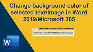 How to change color of selected text in Microsoft word