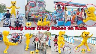 Teddy bear crazy dance & spray prank  on road || 2022 best funny video || #teddyboy #01team