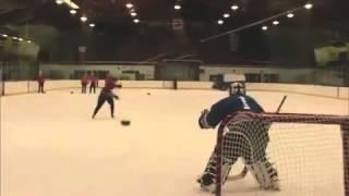 Curling Stone in Hockey Hardest Shot Ever