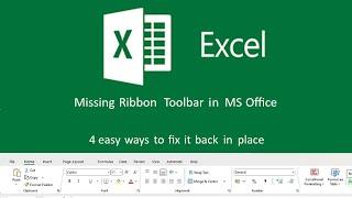 Fix Missing Toolbar Ribbon in Excel MS Office