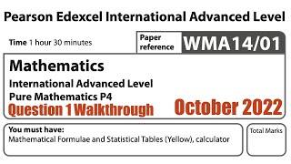 Maths A-level Pure 4 Question 1 walkthrough WMA14/01 October 2022 revision | Parametric equations