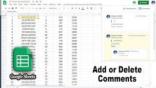 How to Add or Delete Comments in Google Sheets