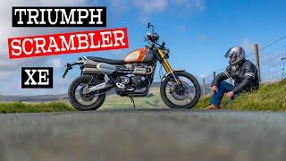 The Biggest & Baddest Bonneville Modern Classic! Triumph Scrambler XE Goldline Review in Stunning HD