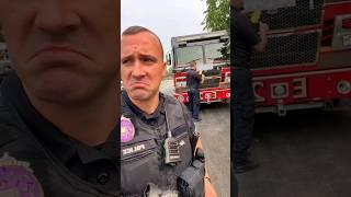 Cop Pranks Firefighter by Giving Him Ticket - Hilarious Reaction!  #shorts