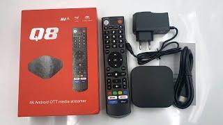 Q8 S905Y4 tv box vs ATV OS 4k HD media player smart voice remote control 4gb 32gb set top box