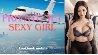 AI art sexy girl in  VIP private jet.  4k,  VIP プライベート ジェットの AI アート セクシーな女の子。