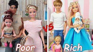Poor Barbie Doll Family Vs Rich Barbie Doll Family Hacks and Crafts