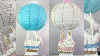 HOT AIR BALLOON DIAPER CAKE | Baby Shower Celebration | Centerpiece |Tutorial