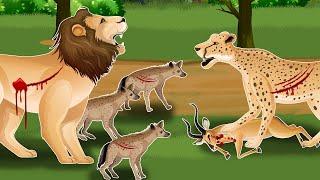 Animals war - Harsh Life of Wild Animals, Lion, deer, Leopard, Jackal