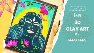 EASY 3D Clay Art on Cardboard | ADIYOGI | Clay Crafts #diynlots #3dclayart #adiyogi