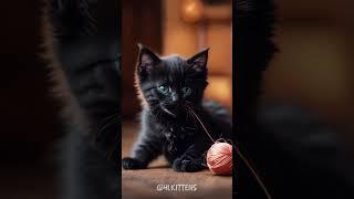 Black Kittens Playing  #cat #cuteecats #cuteanimal #cutecat #catlover #lovelyecats #kitten #cute