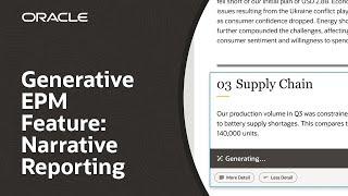 Oracle Fusion Cloud ERP Generative EPM Feature: Narrative Reporting