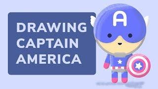 Captain America (Avengers: Endgame) Fan Art Using Adobe Illustrator - Flat 3D Design #SpeedArt