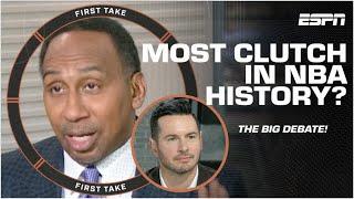  KING?!  Stephen A. & JJ Redick debate the MOST CLUTCH in NBA history | First Take