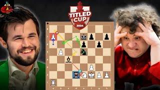 Knight Sacrifice: Magnus Carlsen vs Anton Korobov | Titled Cup 2024