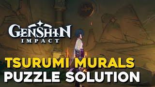 Genshin Impact Murals Puzzle Solution (Star-Shaped Gems & Seelie Locations On Tsurumi Island)