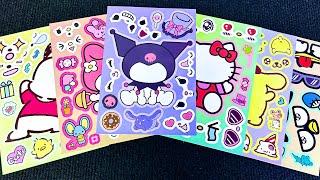 [ToyASMR] Decorate with Sticker Book Hello Kitty, Kuromi, Melody, Pompompurin paper diy