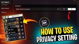 HOW TO TURN OFF/ON SPECTATE OPTION IN FREE FIRE  | GW ADNAN