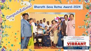 Bharath Seva Ratna award  to Chitteti. Rajendhar Reddy, Director Vibrant Academy (India) Pvt.Ltd