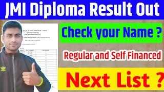 Check your Name: Jamia Diploma Engineering Result 2024-25 | Regular and self financed | Waiting list