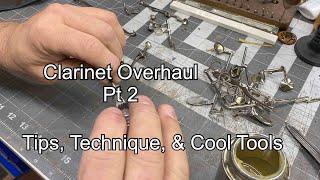 Clarinet Overhaul pt2- band instrument repair-  cool tools & techniques- Wes Lee Music Repair