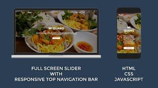Full Page Image Slider and Responsive Navigation Bar With HTML, CSS & JS