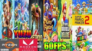 Yuzu Nintendo Switch Emulator Test 15 Games 60FPS Ryzen 5 5600G Vega 7 in 2023