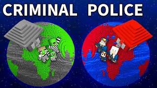 JJ's POLICE Family vs Mikey's PRISON Family PLANET Battle in Minecraft - Maizen